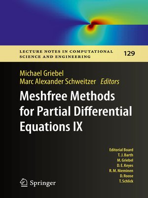 cover image of Meshfree Methods for Partial Differential Equations IX